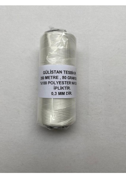 Makaralı Beyaz Renk Tesbih ipi... 350 Metre... 80 Gramdır