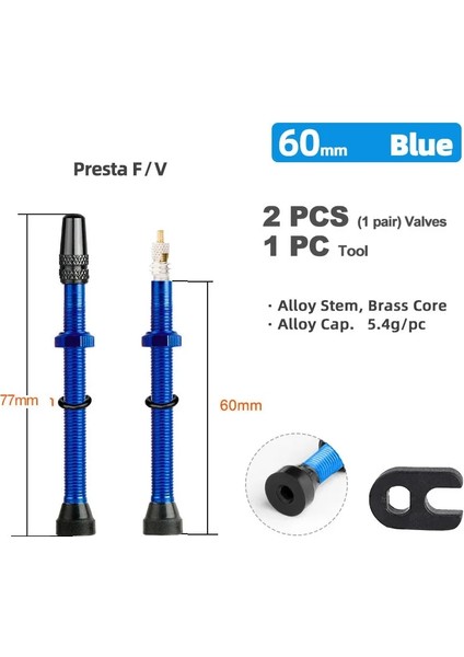 60MM Alaşım Mavi Tarzı Deemount mm Pirinç Veya Alaşımlı Stem Bisiklet Aksesuarları Tubeless Lastik Valf Yol Bisikleti Mtb Nipel Wtools Alaşım Valf Kapağı (Yurt Dışından)