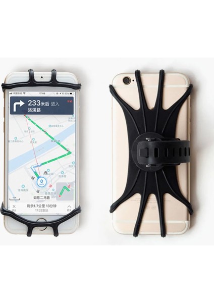 Siyah Stil Silikon Bisiklet Telefon Tutucu IPhone 11 Pro Max Artı x Xr Xs Cep Telefonu Montaj Bandı Bisiklet Gps Klipsi Evrensel (Yurt Dışından) fırsatları