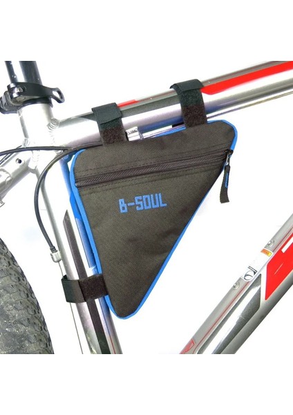 Siyah Mavi Tarzı B-Soul Bisiklet Tüp Çanta Yol Bisikleti Üçgen Çanta Bisiklet Çerçeve Çanta Su Geçirmez Taşınabilir Ön Tüp Çerçeve Çanta Bisiklet Aksesuarları (Yurt Dışından)