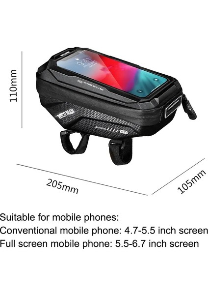 No.3 Tarzı Wıld Man Bisiklet Çantası Sert Kabuk Karbon Fiber Doku Su Geçirmez Dokunmatik Ekran Bisiklet Ön Üst Tüp Çanta Kılıfı Mtb Bisiklet Aksesuarı (Yurt Dışından)