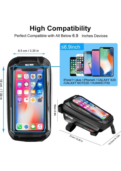 BX02 Kırmızı-Logo Stili Wıld Man Bisiklet Telefon Çantası Yağmur Geçirmez Bisiklet Ön Çanta Dokunmatik Telefon Kılıfı Mtb Bisiklet Üst Tüp Çanta Bisiklet Aksesuarları (Yurt Dışından) modelleri