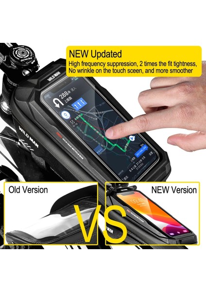 BX02 Kırmızı-Logo Stili Wıld Man Bisiklet Telefon Çantası Yağmur Geçirmez Bisiklet Ön Çanta Dokunmatik Telefon Kılıfı Mtb Bisiklet Üst Tüp Çanta Bisiklet Aksesuarları (Yurt Dışından) fırsatları