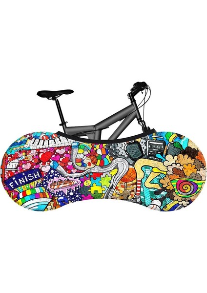 No.7 Tarzı Hssee Graffiti Serisi Bisiklet Kapalı Toz Kapağı Yüksek Li Elastik Kumaş 26 "-28" Yol Bisikleti Kapağı Bisiklet Aksesuarları (Yurt Dışından)
