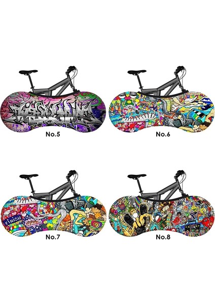 No.7 Tarzı Hssee Graffiti Serisi Bisiklet Kapalı Toz Kapağı Yüksek Li Elastik Kumaş 26 "-28" Yol Bisikleti Kapağı Bisiklet Aksesuarları (Yurt Dışından)