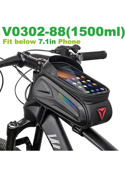 V0302-88 Stili Diğer Yağmur Geçirmez Bisiklet Çantası Bisiklet Bisiklet Telefon Tutucu Dokunmatik Ekran Üst Tüp Ön Yansıtıcı Mtb Su Geçirmez Aksesuarlar (Yurt Dışından)