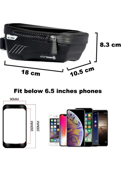 V0302-88 Stili Diğer Yağmur Geçirmez Bisiklet Çantası Bisiklet Bisiklet Telefon Tutucu Dokunmatik Ekran Üst Tüp Ön Yansıtıcı Mtb Su Geçirmez Aksesuarlar (Yurt Dışından)