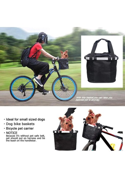 Bisiklet Ön Sepeti Ayrılabilir Bisiklet Sepeti Katlanabilir Alüminyum Çerçeve Köpek Bisiklet Taşıma Rafı Bisiklet Sürme Çantası 3.0 kg Yük (Yurt Dışından)