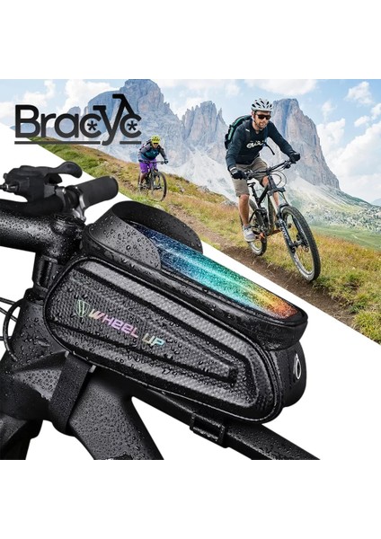 Arka Koltuk Çanta Stili Bisiklet Bisiklet Ön Üst Tüp Çanta 7.0 Inç Dokunmatik Ekran Telefon Kılıfı Çanta Su Geçirmez Bisiklet Mtb Çerçeve Gidon Çantası Için Telefon Montajı (Yurt Dışından)