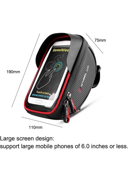 F Stili Wıld Man Bisiklet Çantası Sert Kabuk Karbon Fiber Doku Bisiklet Üst Tüp Çanta Yağmur Geçirmez Dokunmatik Ekran Bisiklet Telefonu Çanta Bisiklet Aksesuarları (Yurt Dışından)