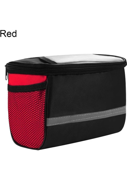 Kırmızı Stil Yansıtıcı Bisiklet Gidon Çantası Büyük Kapasiteli Ön Tüp Sepet Katlanabilir Bisiklet Pannier Doğa Sporları Bisiklet Ekipmanları (Yurt Dışından)