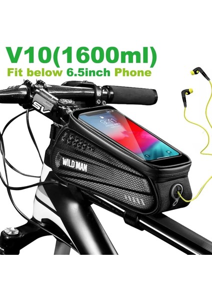 V10 Stili Diğer Wıld Man Bisiklet Çantası Telefon Tutucu Kılıf Su Geçirmez Dağ Yolu Çerçeve Ön Üst Tüp Bisiklet Çantası Gidon Mtb Bisiklet Aksesuarları (Yurt Dışından)