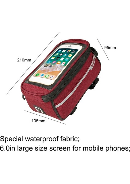 C Stili Wıld Man Bisiklet Çantası Sert Kabuk Karbon Fiber Doku Bisiklet Üst Tüp Çanta Yağmur Geçirmez Dokunmatik Ekran Bisiklet Telefonu Çanta Bisiklet Aksesuarları (Yurt Dışından)