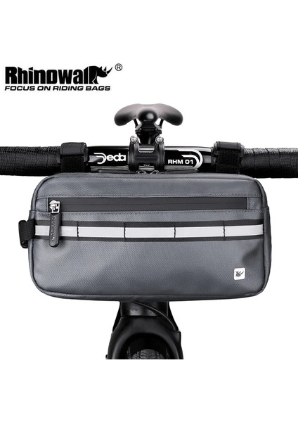 X20990 Gri ​​stil Rhınowalk Bisiklet Gidon Çantası Katlanır Çok Fonksiyonlu Ön Çerçeve Bisiklet Pannier Seyahat Depolama Çanta (Yurt Dışından)