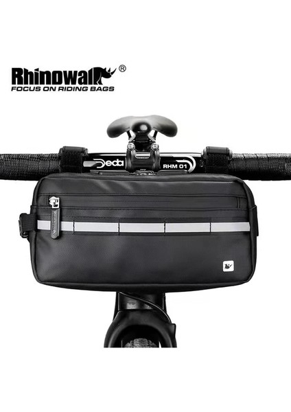 X20990 Gri ​​stil Rhınowalk Bisiklet Gidon Çantası Katlanır Çok Fonksiyonlu Ön Çerçeve Bisiklet Pannier Seyahat Depolama Çanta (Yurt Dışından)