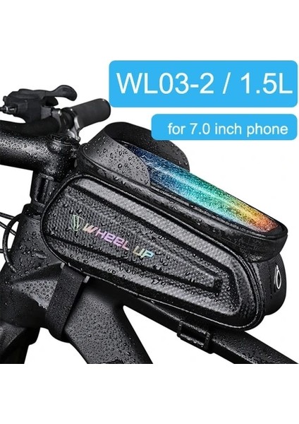 WL03 Renkli Logo Stili Tekerlek U Yeni Bisiklet Çantası Ön Üst Tüp Bisiklet Çantası 7.0 Su Geçirmez Telefon Kılıfı Dokunmatik Ekran Çantası Mtb Paketi Bisiklet Aksesuarları (Yurt Dışından)