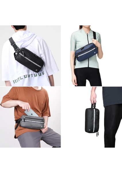 X20990 Gri ​​stil Rhınowalk Bisiklet Gidon Çantası Katlanır Çok Fonksiyonlu Ön Çerçeve Bisiklet Pannier Seyahat Depolama Çanta (Yurt Dışından)