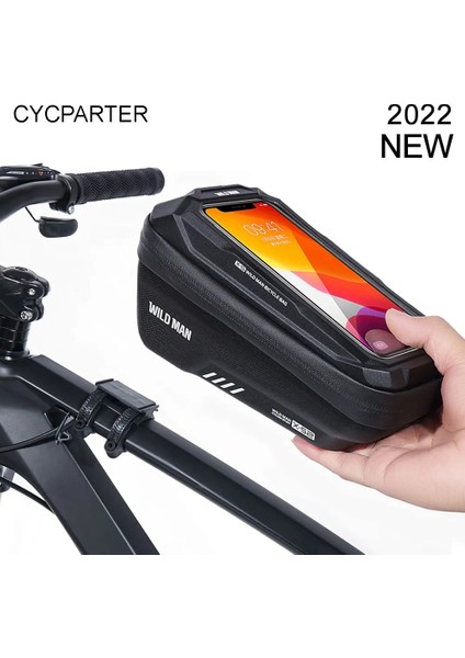 069-02 Stili Vahşi Adam Bisiklet Çantası Çerçeve Ön Üst Tüp Bisiklet Çantası Su Geçirmez Telefon Kılıfı Motosiklet Çantası Mtb Paketi Tutucu Bisiklet Aksesuarları (Yurt Dışından)