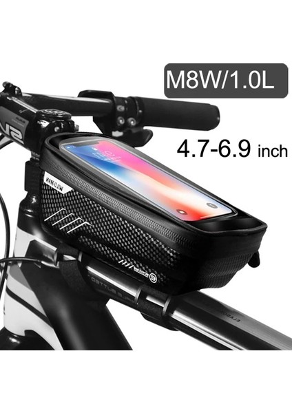 M8W 1.0l Stili Wıld Man Bisiklet Çantası 1.8l Çerçeve Ön Tüp Bisiklet Çantası Bisiklet Su Geçirmez Telefon Kılıfı Tutucu 7 Inç Dokunmatik Çanta Aksesuarları (Yurt Dışından)