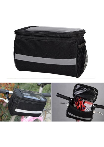 Siyah Stil Bisiklet Bisiklet Yalıtımlı Ön Çanta Mtb Bisiklet Telefon Tutacağı Gidon Çanta Sepet Pannier Soğutucu Çanta Şerit Bisiklet Aksesuarları ile (Yurt Dışından) fiyatları