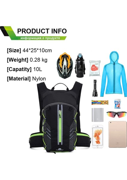 002 Mavi Stil Nefes Alabilir Ultra Hafif Bisiklet Çantası Taşınabilir Su Geçirmez Spor Sırt Çantası 10L Açık Yürüyüş Tırmanma Kılıfı Bisiklet Bisiklet Sırt Çantası (Yurt Dışından)