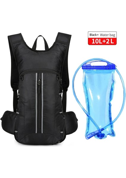Siyah Su Torbası Stili 10L Bisiklet Sırt Çantası Su Geçirmez Mtb Dağ Bisikleti Nemlendirme Çantası Naylon Açık Bisiklet Bisiklet Sırt Çantası Mesane Yürüyüş Kamp Çantaları (Yurt Dışından)