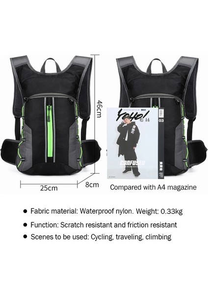 Siyah Su Torbası Stili 10L Bisiklet Sırt Çantası Su Geçirmez Mtb Dağ Bisikleti Nemlendirme Çantası Naylon Açık Bisiklet Bisiklet Sırt Çantası Mesane Yürüyüş Kamp Çantaları (Yurt Dışından)