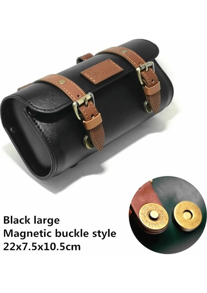 Büyük Siyah Manyetik Stil Q1102 Ingiltere Retro Bisiklet Çantası Erkek Kadın Eğimli Omuz Çantaları Kuyruk Eyer Çantası Spor Eğlence Retro Bisiklet Bisiklet Kuyruk Çantası (Yurt Dışından)