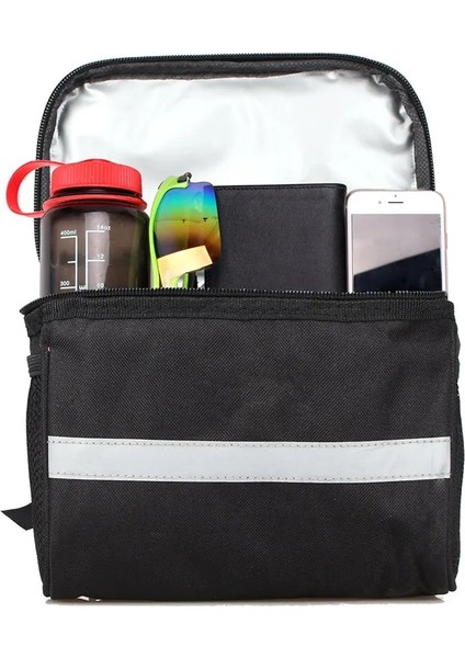 Siyah Stil Bisiklet Bisiklet Yalıtımlı Ön Çanta Mtb Bisiklet Telefon Tutacağı Gidon Çanta Sepet Pannier Soğutucu Çanta Şerit Bisiklet Aksesuarları ile (Yurt Dışından) indirimleri