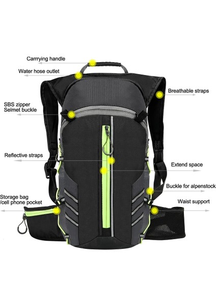10L Yeşil Set 207 Stili 10LLL Su Geçirmez Bisiklet Çantaları Taşınabilir Sırt Çantası Bisiklet Su Torbası Açık Spor Tırmanma Yürüyüş Kılıfı Nemlendirme Bikepacking (Yurt Dışından) indirimleri
