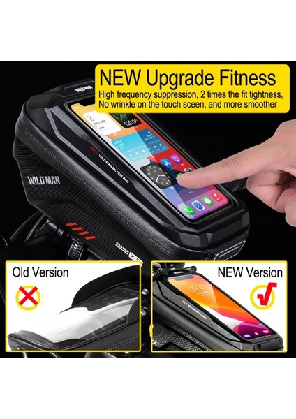055-01 Stili Vahşi Adam Bisiklet Çantası Çerçeve Ön Üst Tüp Bisiklet Çantası Su Geçirmez Telefon Kılıfı Motosiklet Çantası Mtb Paketi Tutucu Bisiklet Aksesuarları (Yurt Dışından)