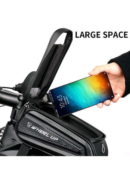 B41 Beyaz Stil Wheel Up Bisiklet Çantası Su Geçirmez Dokunmatik Ekran Büyük Kapasiteli Üst Ön Tüp Çerçeve 6.one Kılıf Dokunmatik Ekran Bisiklet Yol Çantası (Yurt Dışından) modelleri