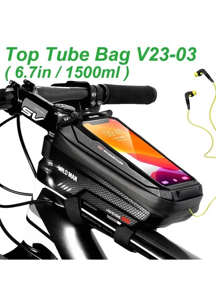 V23-03 Stili Diğer Bisiklet Çantası Telefon Tutucu Dağı Bisiklet Telefonu Destek Kılıfı Handerbar Su Geçirmez Çerçeve Üst Tüp Mtb Çanta Aletleri Aksesuarları Vahşi Adam (Yurt Dışından)