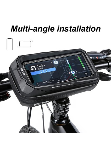 V23-03 Stili Diğer Bisiklet Çantası Telefon Tutucu Dağı Bisiklet Telefonu Destek Kılıfı Handerbar Su Geçirmez Çerçeve Üst Tüp Mtb Çanta Aletleri Aksesuarları Vahşi Adam (Yurt Dışından) modelleri