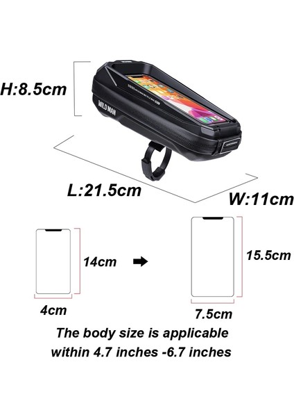 V23-03 Stili Diğer Bisiklet Çantası Telefon Tutucu Dağı Bisiklet Telefonu Destek Kılıfı Handerbar Su Geçirmez Çerçeve Üst Tüp Mtb Çanta Aletleri Aksesuarları Vahşi Adam (Yurt Dışından) fırsatları