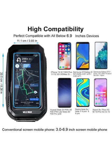 M7 1.8l Stili Wıld Man Bisiklet Çantası 1.8l Çerçeve Ön Tüp Bisiklet Çantası Bisiklet Su Geçirmez Telefon Kılıfı Tutucu 7 Inç Dokunmatik Çanta Aksesuarları (Yurt Dışından)