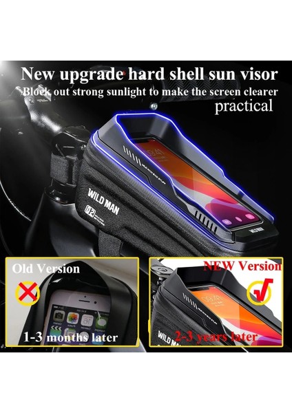 M7 1.8l Stili Wıld Man Bisiklet Çantası 1.8l Çerçeve Ön Tüp Bisiklet Çantası Bisiklet Su Geçirmez Telefon Kılıfı Tutucu 7 Inç Dokunmatik Çanta Aksesuarları (Yurt Dışından)