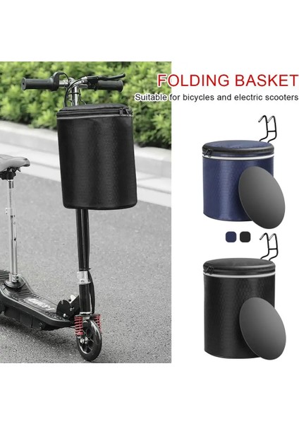 Siyah Küçük Stil Bisiklet Sepeti Su Geçirmez Gidon Pannier Çantaları Pet Alışveriş Banliyö Kamp ve Dış Mekan Için Ayrılabilir Yansıtıcı Bisiklet Çantası (Yurt Dışından)