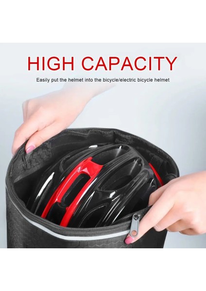 Siyah Küçük Stil Bisiklet Sepeti Su Geçirmez Gidon Pannier Çantaları Pet Alışveriş Banliyö Kamp ve Dış Mekan Için Ayrılabilir Yansıtıcı Bisiklet Çantası (Yurt Dışından)