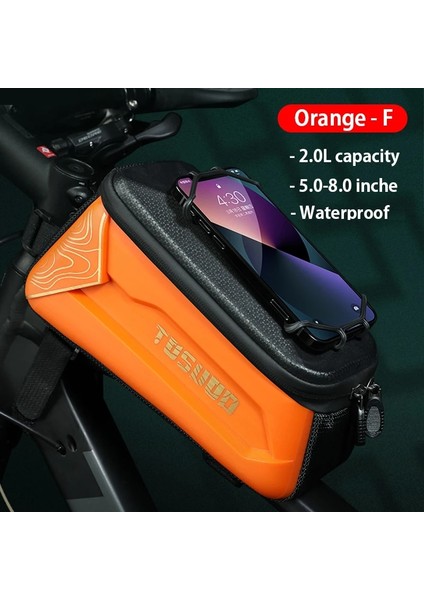 2l Turuncu F Stili L Beden Tosuod Çantası 1.8l Çerçeve Ön Tüp Geçirmez Çantası Telefon Kılıfı 8 Inç Dokunmatik Ekran Sert Kabuk Çanta (Yurt Dışından)