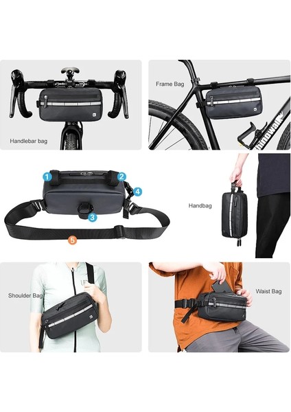 X2012 Siyah Stil Rhinowalk Gidon Çantası Bisiklet Çantası Çerçeve Pannier Çantası Su Geçirmez Çok Işlevli Taşınabilir Omuz Çantası Bisiklet Çantası Bisiklet Aksesuarı (Yurt Dışından) fiyatları