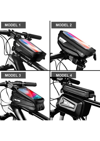 Model 2 Kırmızı Stil Wıld Man 6.5in Bisiklet Çantaları Ön Çerçeve Mtb Bisiklet Çantası Bisiklet Aksesuarları Için Su Geçirmez Dokunmatik Ekran Üst Tüp Cep Telefonu Çantası (Yurt Dışından)