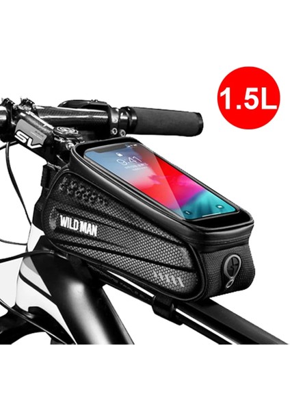 1.5l Ön Tüp Çanta Stili Bisiklet Çantası Yağmur Geçirmez Mtb Yol Bisikleti Sele Çantası Büyük Kapasiteli Gece Yansıması Bisiklete Binme Seatpost Arka Alet Çantası Bisiklet Aksesuarları (Yurt Dışından)