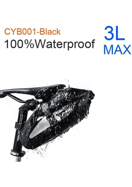 CYB001-SIYAH Stil Yeni Bisiklet Çantası Eyer Çantası Arka Büyük Kapasiteli Bisiklet Çantası Seatpost Paketi Katlanabilir Mtb Bisiklet Bisiklet Çantası Bikepacking Aksesuarları (Yurt Dışından)