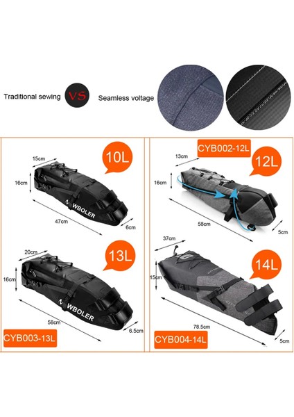 CYB001-SIYAH Stil Yeni Bisiklet Çantası Eyer Çantası Arka Büyük Kapasiteli Bisiklet Çantası Seatpost Paketi Katlanabilir Mtb Bisiklet Bisiklet Çantası Bikepacking Aksesuarları (Yurt Dışından) fırsatları