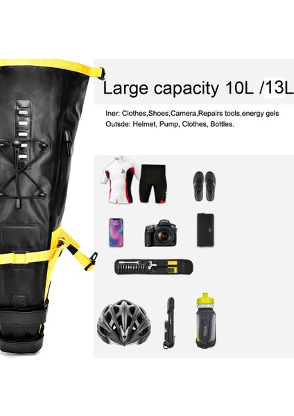 CYB001-SIYAH Stil Yeni Bisiklet Çantası Eyer Çantası Arka Büyük Kapasiteli Bisiklet Çantası Seatpost Paketi Katlanabilir Mtb Bisiklet Bisiklet Çantası Bikepacking Aksesuarları (Yurt Dışından) indirimleri
