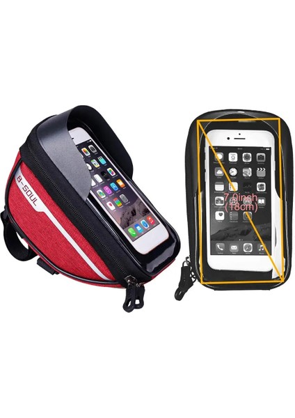 Mavi Stil Bisiklet Çerçevesi Ön Tüp Çanta Taşınabilir Su Geçirmez Pratik Dokunmatik Ekran Telefon Tutacağı Mtb Bisiklet Gidon Cep Cep Telefonu Çantası (Yurt Dışından) fırsatları