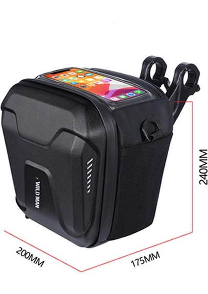3l 240X200X175MM Stili Wıld Man 4lll Bisiklet Ön Tüp Çerçeve Çanta Sert Kabuk Bisiklet Gidon Pannier Bisiklet Yağmur Kapaklı Dokunmatik Ekran Kılıflı (Yurt Dışından)