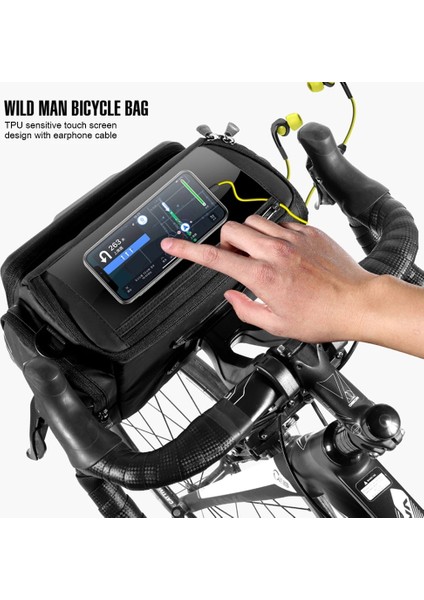 3l 240X200X175MM Stili Wıld Man 4lll Bisiklet Ön Tüp Çerçeve Çanta Sert Kabuk Bisiklet Gidon Pannier Bisiklet Yağmur Kapaklı Dokunmatik Ekran Kılıflı (Yurt Dışından) modelleri