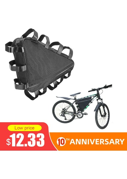 Elektrikli Dağ Bisikleti Li-Ion Pil Çanta Paketi Kapağı Bisiklet Üçgen Çerçeve Çanta (Yurt Dışından)